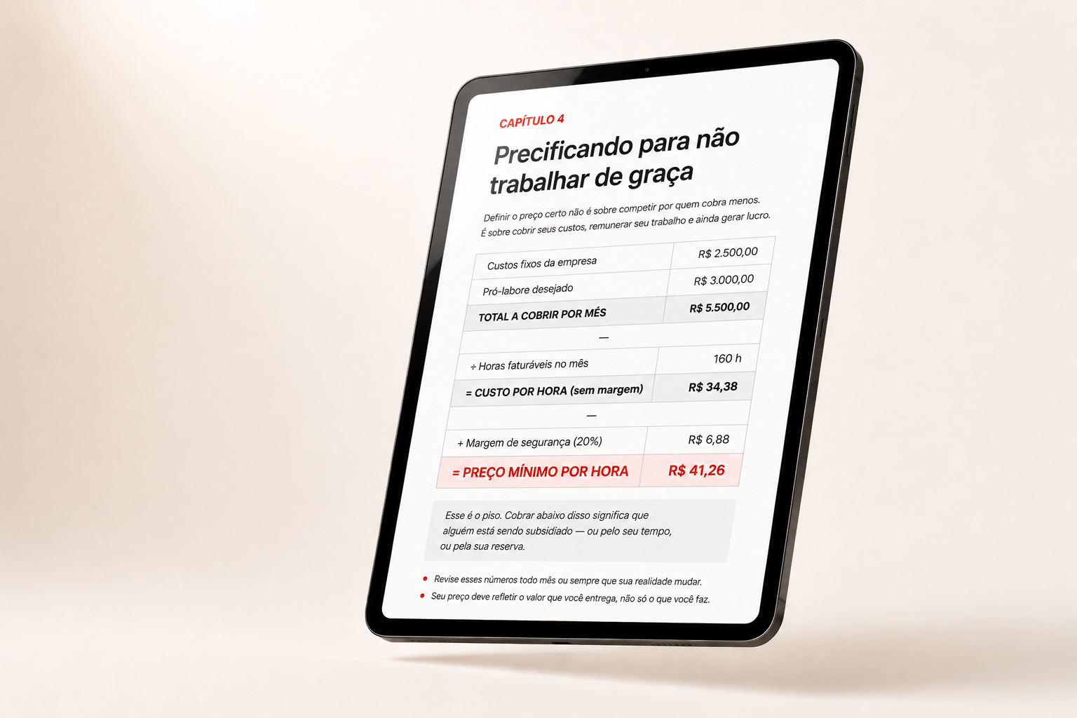 Capítulo 4: Fórmula de precificação por hora